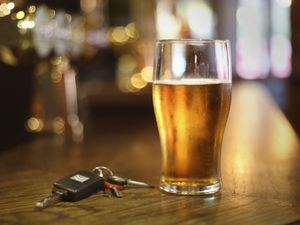 A pint of beer and a set of car keys