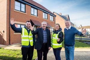 L-R Christian Herbert, (RPS Consulting UK) Cllr Allan Wilson (Edgmond Parish Council) , Rachel Wood (GSA) and Andy Edwards (Upper Langley Homes)