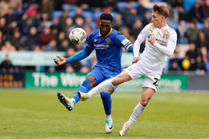 Chey Dunkley of Shrewsbury Town and Ethan Galbraith of Leyton Orient (AMA)