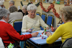 Elderly people play bingo at the Sons of Rest club in Darlaston