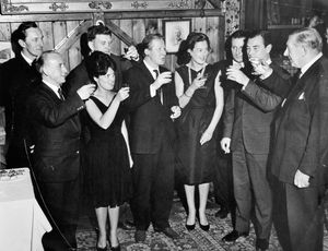 Peter Creed, third from right, at the launch of the Shropshire Star in 1964