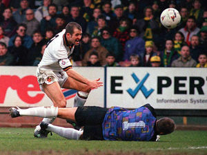 Supporting image for story: From the archive: Father Steve Bull on target for Wolves