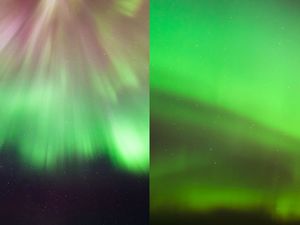 Supporting image for story: Northern Lights turn UK skies pink and green - see Met Office aurora forecast for tonight