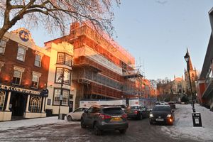 Scaffolds have gone up at Walsall Guildhall for the revamp.