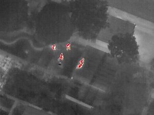 Supporting image for story: Dramatic drone image shows moment assault suspect caught in Birmingham