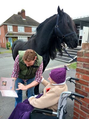 Jean Williams with Amadeus and his owner, Jonathan Marshall