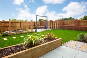 One of the show home gardens at The Catkins in Stafford