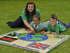 Supporting image for story: Market Drayton primary school celebrates new display boards created by children