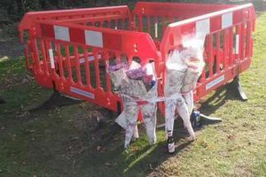 Flowers left at the scene of the crash on the Birmingham New Road, Dudley