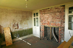 How the living room looked as restoration got under way