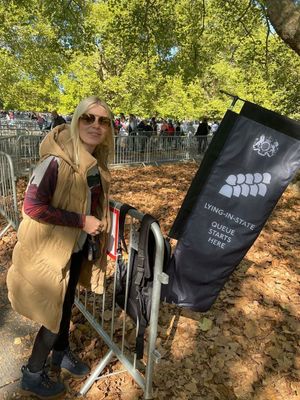 Laura Deeley in the queue