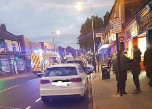 Police at the scene in High Street, Bloxwich