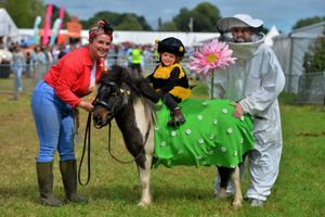 Minsterley Show near Shrewsbury. Becky and Luke Seabury with Alice Seabury 2 and Tigger. From Longden..
