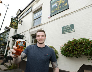 Landlord Jon Brown outside the Golden Lion in High Street, Bridgnorth