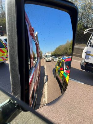The scene on the M54