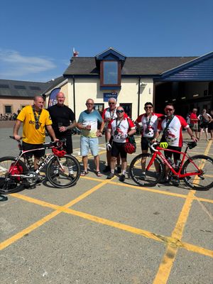 Tired but happy with their success completing the challenge