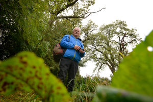 NORTH WORDS REPORTERS. Woodland Trust volunteer Rob McBride, from Ellesmere, checking ash trees for disease. PIC BY BOB GREAVES. 7/10/2014