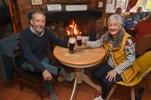 Steve and Shirley Taylor are among the visitors to come and enjoy a pint by the fire
