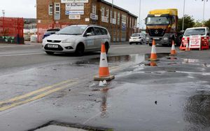 The scene on the Willenhall Road