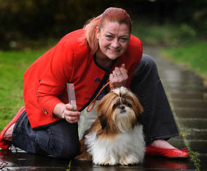 Suzanne Conway with shih tzu Horace
