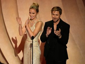 Supporting image for story: Barbenheimer rivalry brought to Oscars with Emily Blunt and Ryan Gosling roast