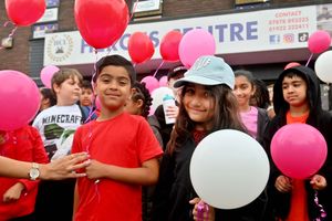 The balloons were let off in tribute to the Southport stabbing victims