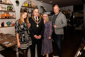 L-R Kat Schofield (Parogon Group), Councillor John Perks, the Mayor of the Royal Town of Sutton Coldfield, Mayors Consort Mrs Sarah Perks, Richard Colclough (Managing Director of Parogon Group)