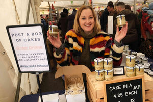Olivia Peek was selling Jar’d Cakes for the Ludlow-based business run by Jack and Abby. Image by Andy Compton