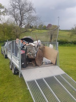 Shrewsbury Town Council staff filled a trailer with rubbish that was left at the old river bed