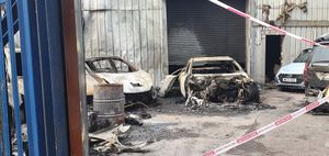 The fire started around 4am and destroyed several cars