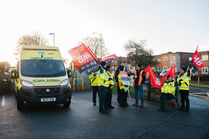 The GMB picket line at Donnington Ambulance Hub, Telford 