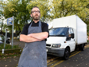 Supporting image for story: Butcher blocks free car park with van claiming commuters ruin his trade