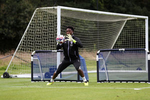 Ben Cisse during pre-season training with Albion's first team at St George's Park. He made the summer tour trip on both occasions under former head coach Carlos Corberan in 2023 and 2024. (Photo by Adam Fradgley/West Bromwich Albion FC via Getty Images)