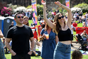 Enjoying the Loop music festival in Shrewsbury