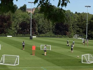 Supporting image for story: Wolves players enjoy group training - GALLERY