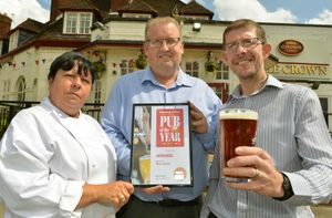 Centre, Victim Mike Glover-Johnson, had received Express and Star's Most Popular Pub of the Year award for Walsall when he was landlord at The Crown in Aldridge. Here pictured with left, Angela Dennis, and right, his husband Lee Glover-Johnson
