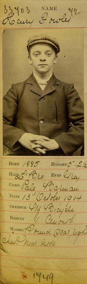 Harry Fowler, of the Peaky Blinders gang from Birmingham