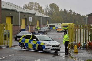Police sealed off the business park in the wake of the shooting
