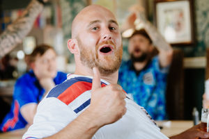 Fans at The Inn on the Green in Shrewsbury go wild as England beat Germany