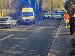 Police, ambulance and firefighters attended the scene on the A449 Himley Road on Thursday morning.