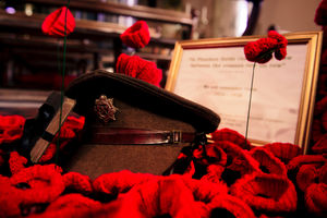 The tributes left inside the church