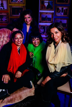 Shobna, right, at Wolverhampton's Newhampton Arts Centre in 2017 for Mother Tongues From Farther Lands with, from left, Shobu Kapoor, Sajeela Kershi and Shyama Perera