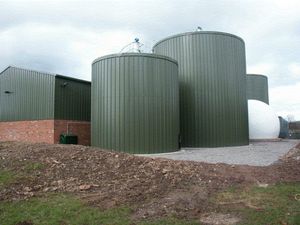 The tanks that are set to be demolished at Ludlow’s former anaerobic digestion site. Photo: Shropshire Council