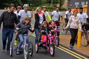 The riders enjoy the final stretch