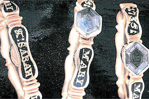 The mourning ring found by Tony Baker in 2005. It is dedicated to Mary Littleton and her baby, Sarah.