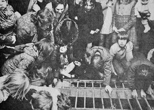 A crowd turned out to welcome the bad-tempered arrivals in April 1974.