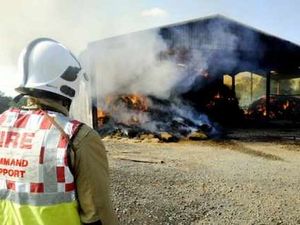 Supporting image for story: Huge barn fire near Ludlow