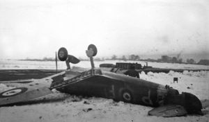 The Spitfire which came to grief at RAF Bratton, near Wellington. Picture: Tom Thorne.