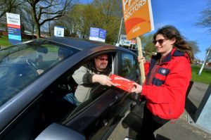 Members of the public showed their support for the junior doctors. Pictured: Chris Smith from Ashmore Park giving chocolates for the staff to share