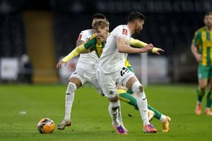 Ollie Bostock was Albion's hero after penalties. (Photo by Adam Fradgley/West Bromwich Albion FC via Getty Images)